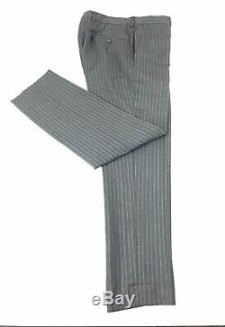 Gucci Tom Ford Mens Grey Striped Slim Fit Surgeon Cuffs Wool Suit 38r 32w 29l