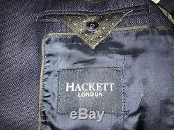 HACKETT Slim Fit DARK BLUE Fish Eye WOOL SUIT 42 Long W36 L34 STUNNING