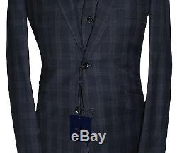 Holland Esquire Bnwt Mens Blue Pow Check 3 Piece Slim Fit Suit Uk 40r W34 X L33