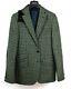 HOLLAND ESQUIRE Green Check Shetland Wool SLIM Fit Jacket Blazer UK40 R EU50 NEW
