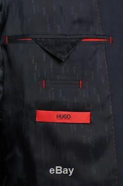 HUGO BOSS 134918 Men's Dark Bleu Virgin Woo Slim Fit'Aeron' Suit Jacket Sz 40R