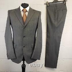 HUGO BOSS 3 Piece Suit 36R SLIM Fit W31 L31 Men Solid Grey Wool Dunham WORN ONCE