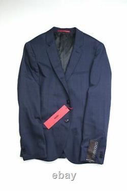 HUGO BOSS Anfred Washable Wool Plaid Extra Slim Fit Suit 40R / 34W Navy Plaid