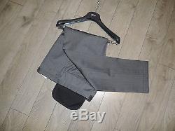 HUGO BOSS Gray RUSTY WIN Slim Fit Double Breasted Suit Virgin Wool 44R 54