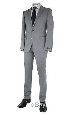 HUGO BOSS Huge3 Genius2 Slim Fit Mens Suit Super 100 Virgin Wool Grey Pinstripes