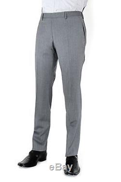 HUGO BOSS Huge3 Genius2 Slim Fit Mens Suit Super 100 Virgin Wool Grey Pinstripes