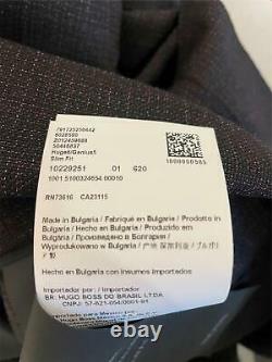 HUGO BOSS Huge6 Genius5 Melange Slim Fit Suit 38S / 32W Burgundy / Black