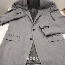 HUGO BOSS Huge6 Genius5 Wool 2pc Suit Jacket & Pants Mens 44L X 37 Slim Fit Gray