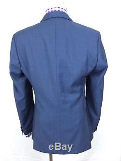 HUGO BOSS Men's Blue Birdseye Slim Fit Water Repellent James4 Suit 40R 32W 34L