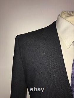 HUGO BOSS -Mens Slim Fit DARK GREY Check WOOL SUIT 40 Reg -W34 L29 WORN ONCE