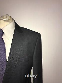 HUGO BOSS -Mens Slim Fit DARK GREY WOOL SUIT 40 Reg W34 L32 GORGEOUS