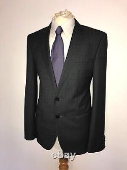 HUGO BOSS -Mens Slim Fit DARK GREY WOOL SUIT 40 Reg W34 L32 GORGEOUS