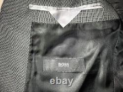 HUGO BOSS -Mens Slim Fit DARK GREY WOOL SUIT 40 Reg W34 L32 GORGEOUS