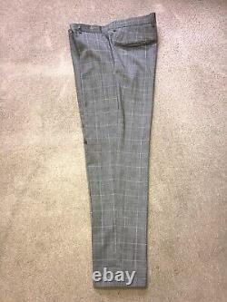 HUGO BOSS Mens Slim Fit GREY Checked WOOL SUIT 42 Reg- W36 L30 LOVELY