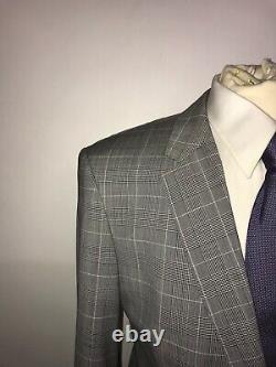 HUGO BOSS Mens Slim Fit GREY Checked WOOL SUIT 42 Reg- W36 L30 LOVELY