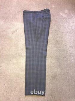 HUGO BOSS Mens Slim Fit GREY Checked WOOL SUIT 42 Reg W36 L32 LOVELY