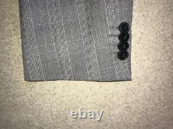 HUGO BOSS Mens Slim Fit GREY Checked WOOL SUIT 42 Reg W36 L32 LOVELY