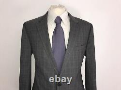HUGO BOSS Mens Tailored Fit GREY Checked WOOL SUIT 40 Reg W34 L31 LOVELY