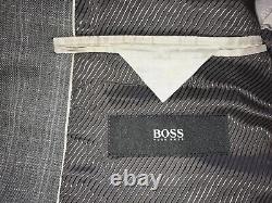 HUGO BOSS Mens Tailored Fit GREY Checked WOOL SUIT 40 Reg W34 L31 LOVELY