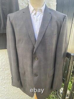 HUGO BOSS -Mens Tailored Fit GREY Checked WOOL SUIT 46 Reg W38 L33 -GORGEOUS