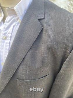 HUGO BOSS -Mens Tailored Fit GREY Checked WOOL SUIT 46 Reg W38 L33 -GORGEOUS