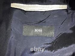 HUGO BOSS Mens Tailored Fit NAVY BLUE WOOL SUIT 40 Long W34 L34 LOVELY