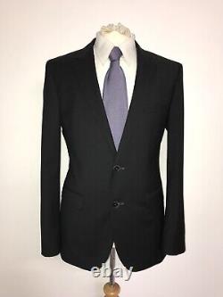 HUGO BOSS -Mens Tailored Fit Plain BLACK WOOL SUIT 38 Reg W32 L32 GORGEOUS