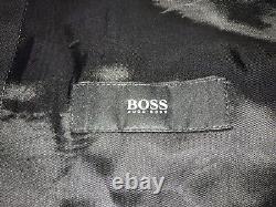 HUGO BOSS Mens Tailored Fit Plain BLACK WOOL SUIT 44 Reg W36 L30 -GORGEOUS