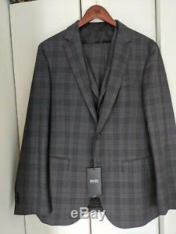 HUGO BOSS Slim Fit 3 Piece Suit 38R Novan6/Ben2 WE2