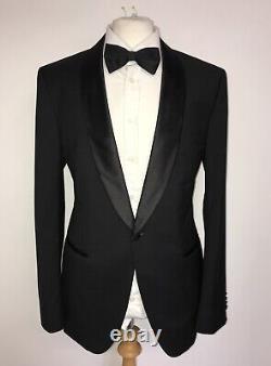 HUGO BOSS Slim Fit BLACK WOOL DINNER SUIT 40 Long W34 L33 -GORGEOUS TUXEDO