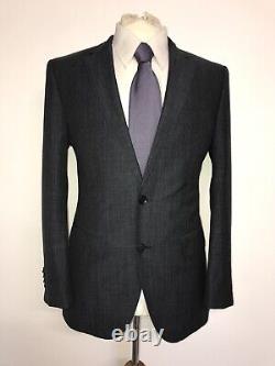 HUGO BOSS -Slim Fit BLUE WOOL LINEN & MOHAIR SUIT 36 Short -W32 L29 GORGEOUS