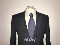 HUGO BOSS -Slim Fit BLUE WOOL LINEN & MOHAIR SUIT 36 Short -W32 L29 GORGEOUS