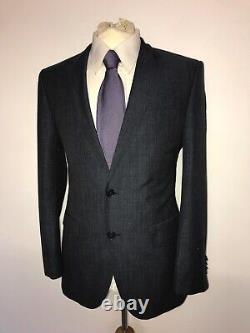 HUGO BOSS -Slim Fit BLUE WOOL LINEN & MOHAIR SUIT 36 Short -W32 L29 GORGEOUS