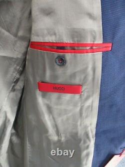 HUGO BOSS Suit 40R 32x32 Navy Blue Extra Slim Fit Tonal Micro Check NWT $643