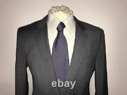 HUGO BOSS Tailored Fit BLUE GREY Check WOOL SUIT 38 Reg W32 L29 GORGEOUS