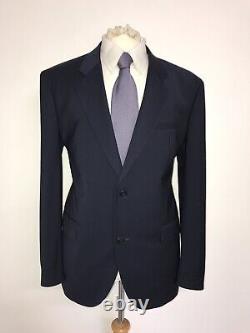 HUGO BOSS Tailored Fit Plain NAVY BLUE WOOL SUIT 40 Reg W34 L30 -WORN ONCE