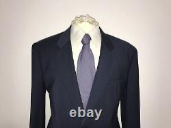 HUGO BOSS Tailored Fit Plain NAVY BLUE WOOL SUIT 40 Reg W34 L30 -WORN ONCE