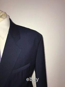 HUGO BOSS Tailored Fit Plain NAVY BLUE WOOL SUIT 40 Reg W34 L30 -WORN ONCE