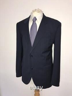 HUGO BOSS Tailored Fit Plain NAVY BLUE WOOL SUIT 40 Reg W34 L30 -WORN ONCE