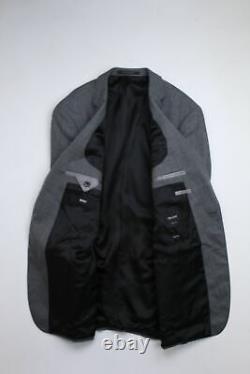 HUGO BOSS Textured Solid Slim Fit Suit Jacket 40R Grey Wool