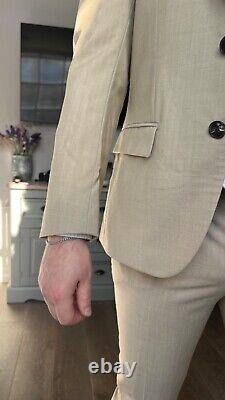 HUGO BOSS suit Slim Fit Beige Cotton 36 Reg W32 L30