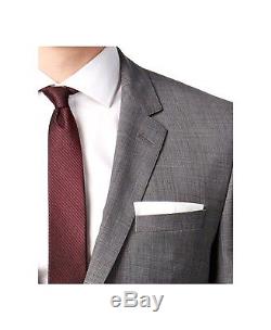 HUGO Boss Men's Slim Fit Gray Windowpane Plaid Suit C-HUTSON1C/C-GANDER 020 44R