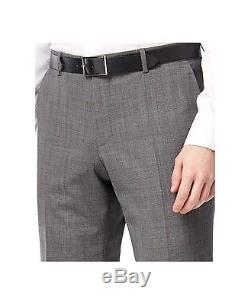 HUGO Boss Men's Slim Fit Gray Windowpane Plaid Suit C-HUTSON1C/C-GANDER 020 44R