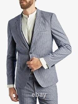 HUGO By Hugo Boss Glen Check Extra Slim Fit 3 Pce Suit/ Navy Pocket Handkerchief