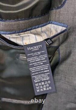 Hackett Grey Sharkskin 100% Wool Slim Fit Suit 44R / 38R EU 54R