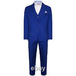 Harry Brown 3 Piece Slim Fit Suit in Blue