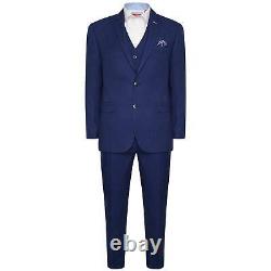 Harry Brown 3 Piece Slim Fit Suit in Dark Blue