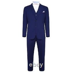 Harry Brown Bamboo 3 Piece Slim Fit Suit in Blue
