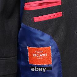 Harry Brown DANDY 3 Piece Slim Fit Suit in Dark Grey Check 54088c/0445