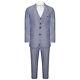 Harry Brown Three Piece Slim Fit Cotton Suit in Blue Mix